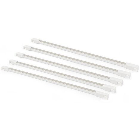 HERRAJES ALK kit.5barras pantalonero blanco goma gris l458 , Juego de 5 barras portapantalones para adaptar al bastidor.El bastidor debe tener las mismas medidas que las
