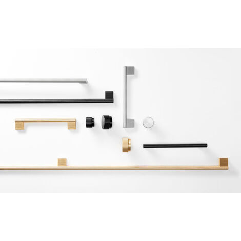 pomo aluminio modelo graf big ø38 / ø50 acabado negro cepillad ø diámetro ø38