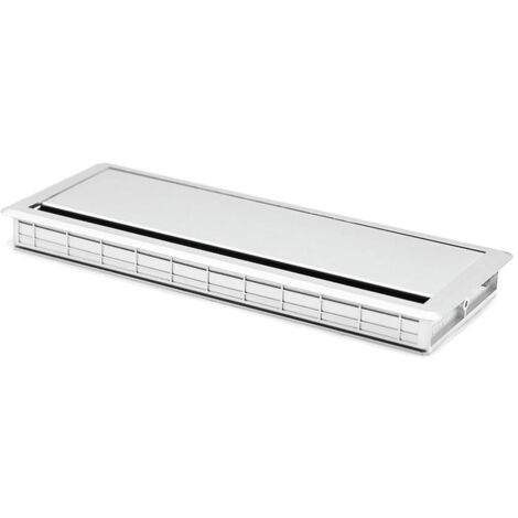 pasacable con tapa amortiguador simple blanco con amortiguacion. medidas 300x120x25mm.