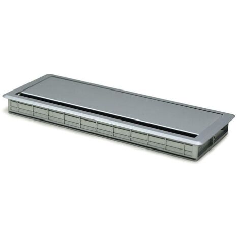 pasacable con tapa amortiguador simple plata con amortiguacion. medidas 300x120x25mm. (1/2)