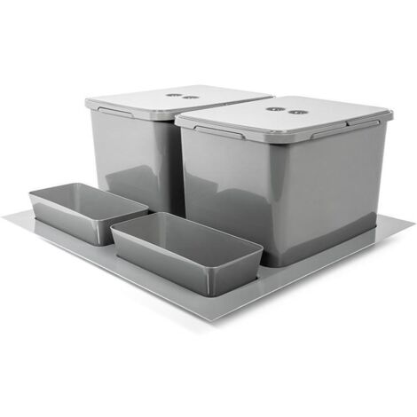 HERRAJES ALK cubo de basura modelo elegans m600 2x16l acabado antracita (1/4)