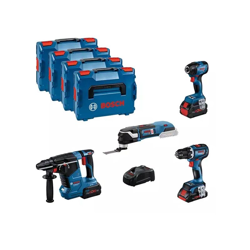 BOSCH Kit 18V BK1002 (GST18V-LIS+GKS18V-LI+GBH18V-21+GWS18-125V-LI