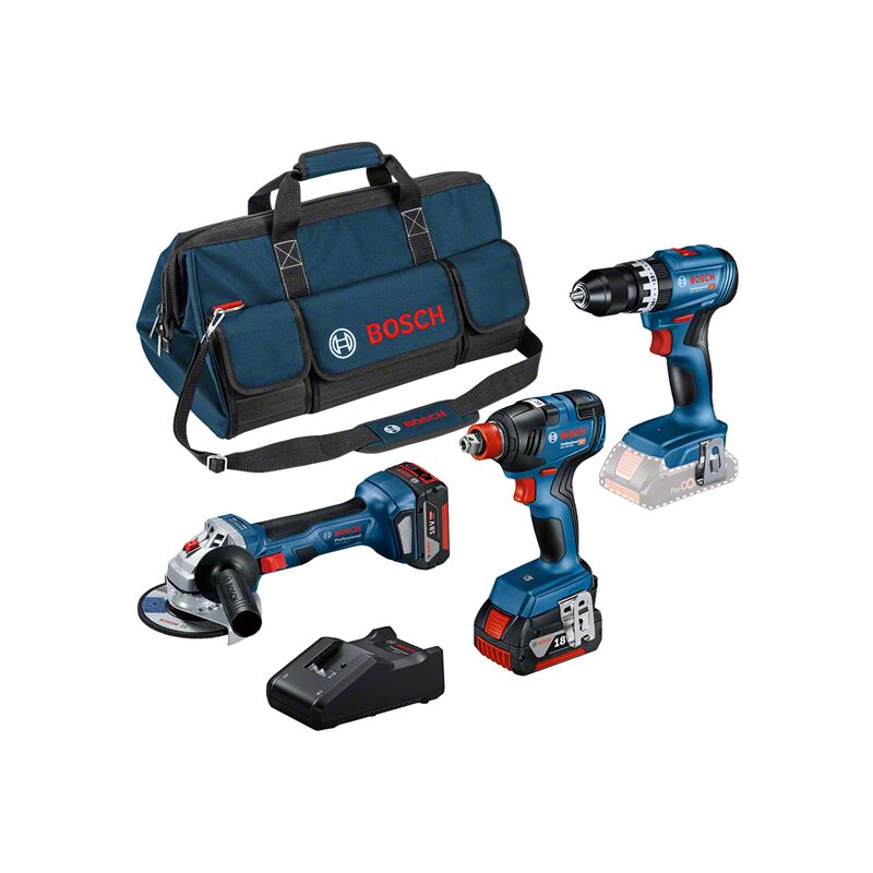 Bosch Professional 18V Profi Set (GSB,GDX,GWS,2x5.0Ah) (0615990N31)