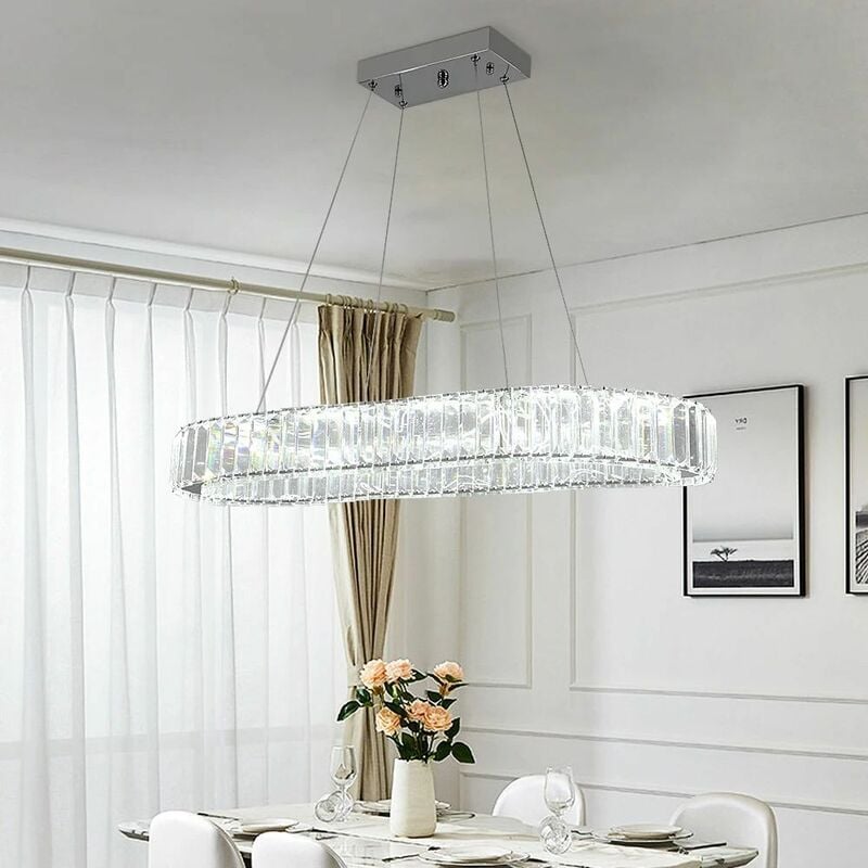 Lustre LED SMD 48W D 60 cm en métal acrylique suspension pour salon salle à  manger