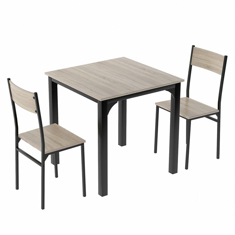 Ensemble table et chaises Giantex Table a Manger avec 4 Chaises Châssis  Métal Contemporain, Couleur hêtre