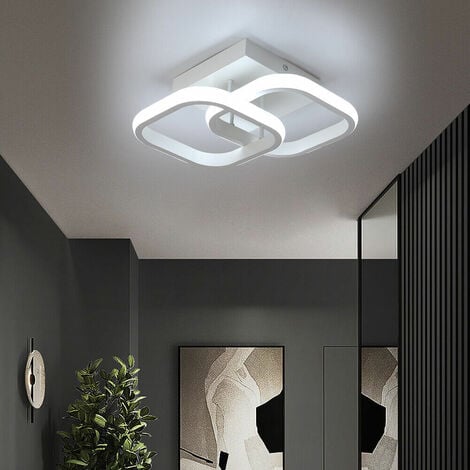 Plafonnier LED avec Détecteur de Mouvement, Lumière de Plafond Design Carré  Simple Acrylique Blanc, Plafonnier 3000K