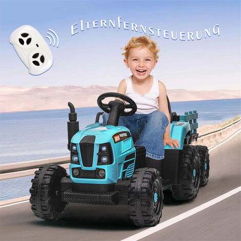 Tracteur Avec Remorque Electrique Pour Enfants 12 V Avec Télécommande 2,4g  - 3 Vitesses