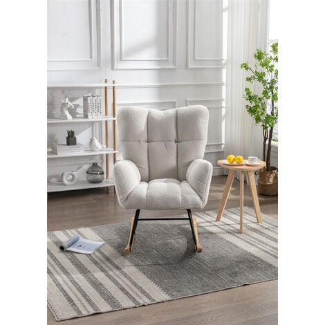 Fauteuil Bascule Scandinave Rocking Chair En Tissu Touffet Et Rembourr Pour Le Salon Et La