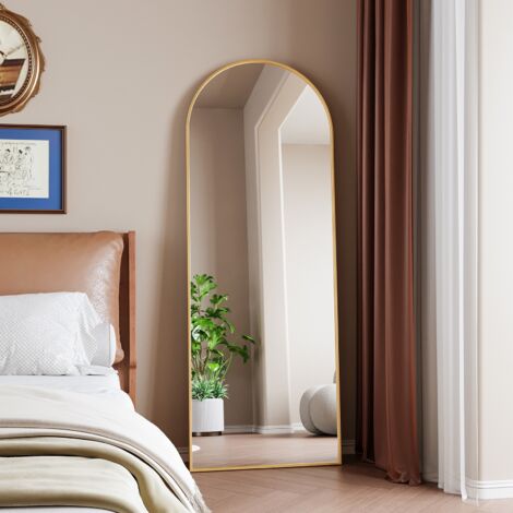 Miroir Sur Pied Et Mural Rectangulaire Verre MDF Bois Homcom