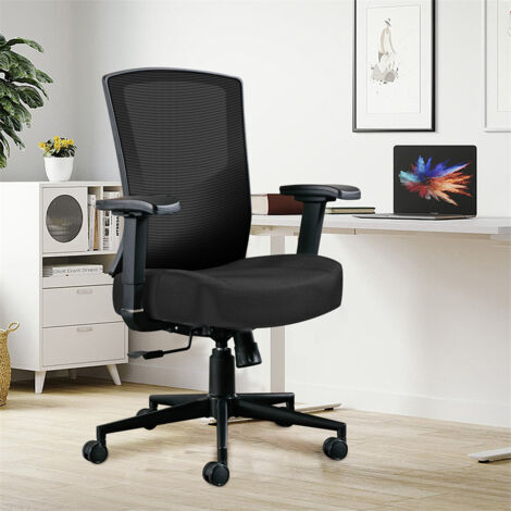 Fauteuil De Bureau Ergonomique SKYRIC – Inclinable, Charge 200 Kg – Tissu Noir – Neuf