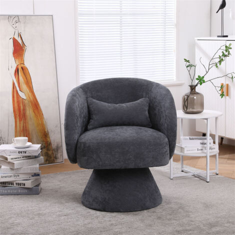 Chaise Pivotante En Velours – Rotation 360°, Dossier Ergonomique – Dimensions 62.5x62x69.5 Cm, Capacité 150 Kg – Blanc