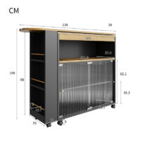 Table De Bar Extensible 133-202 Cm Avec Rangement - 2 Tiroirs, 4 Compartiments, Idéale Cuisine/salon, Supporte 60 Kg - 8