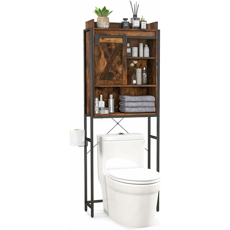 GIANTEX Meuble Dessus Toilettes WC,Colonne de Salle de Bain avec 2