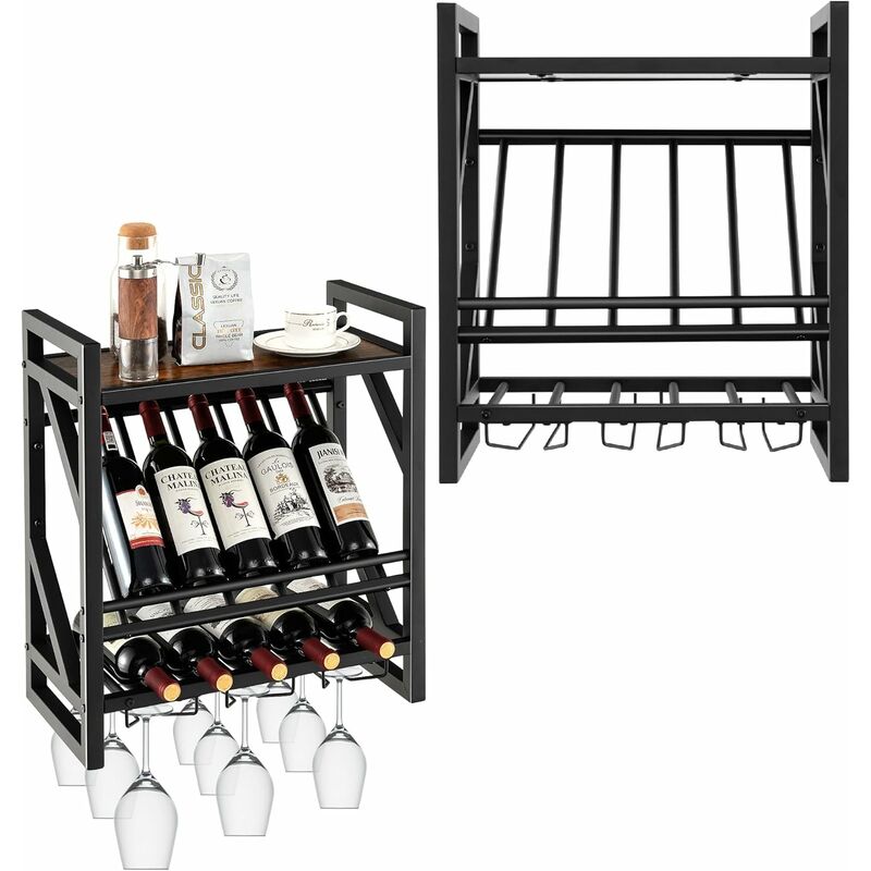 Casier à vin Debout pour 6 Bouteilles Porte-Bouteille de vin en métal de  comptoir Design Minimaliste Moderne pour Les Amateurs de vin