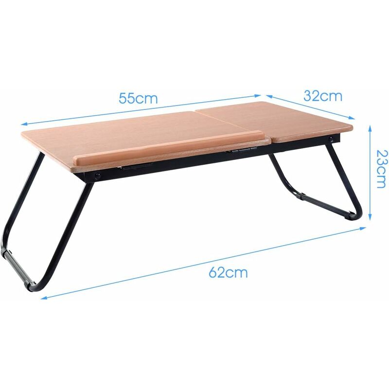 GIANTEX - Table de lit pour ordinateur portable avec plateau inclinable,  idéal pour salon, chambre à coucher, 60 x 40 x 70 cm blanc - Tables  d'appoint - Rue du Commerce