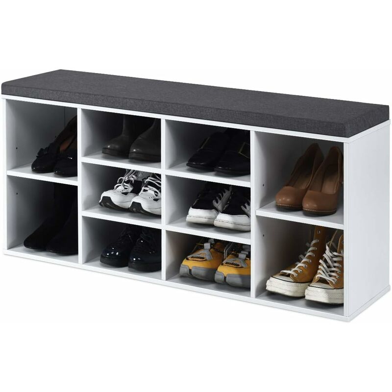 Giantex banc rangement de meuble à chaussure en bois banc armoire