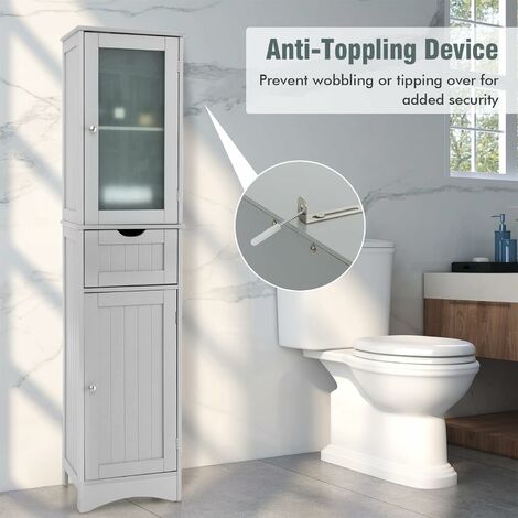 GIANTEX Meuble Dessus Toilettes WC,Colonne de Salle de Bain avec 2