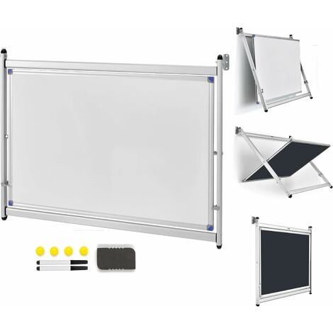 Homcom - Tableau blanc aimanté magnétique dim. 90L x 60H cm nombreux  accessoires inclus cadre aluminium