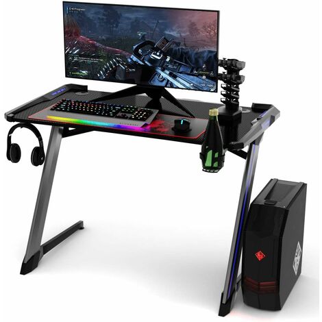 BUREAU GAMING PC Table de Jeu E-Sport Gamer avec Porte Gobelet Support  Casque FR EUR 149,99 - PicClick FR