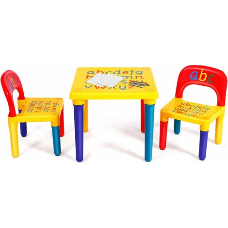 DREAMADE Kit de Table et 4 Chaise, Meuble Enfant avec 1Table et 4