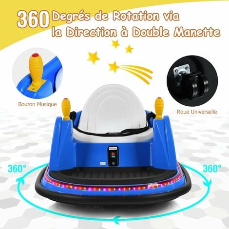 DREAMADE Voiture Électrique Auto Tamponnante 360° avec Télécommande, Auto  Tournante pour Enfant avec LED et