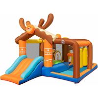 Château Gonflable avec Toboggan pour 2 Enfants de 3 à 5 ans Aire de Jeux  Gonflable avec Accessoires (Pompe de 300W Incluse) - Costway