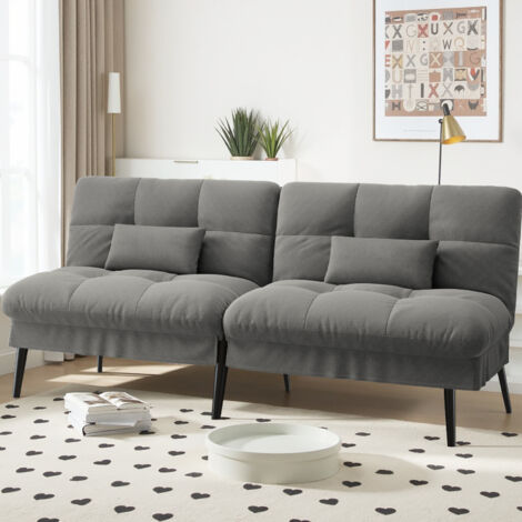 Comhoma – Canapé d'angle pliant 3 places en L – Dossier réglable 5 niveaux – Tissu velours doux – Dimensions 174x51x72cm pour petits espaces