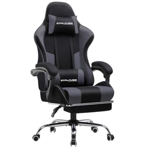 Gtplayer Chaise Gaming Repose Pieds Coussin Lombaire De Massage