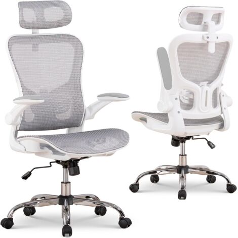 Comhoma – Chaise de gaming ergonomique – Appui-tête réglable – Accoudoirs rabattables – Soutien lombaire – Maille respirante – Charge max 150 kg