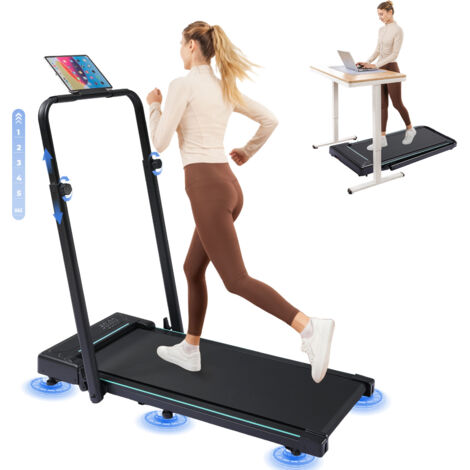 Tapis de Course Pliable, Tapis de Marche avec écran LED, Télécommande, Accoudoirs Réglables en Hauteur, Moteur 2,5HP, idéal pour Le Fitness et l'entrainement à Domicile, Vert