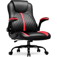 Chaise de gaming avec accoudoirs rabattables, chaise gamer avec fonction basculante, chaise d'ordinateur ergonomique pour gamers en mousse haute densité,Rouge