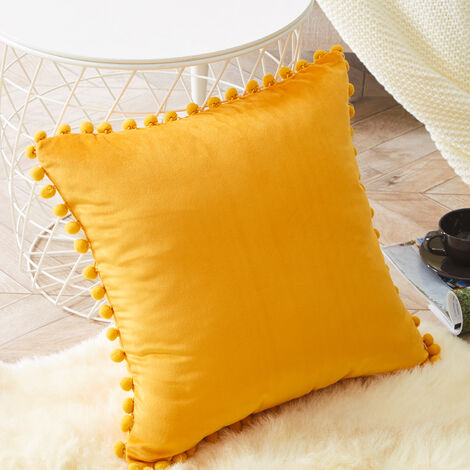 Topfinel Housse de Coussin 45x45 Jaune Moutarde Lot de 2 en