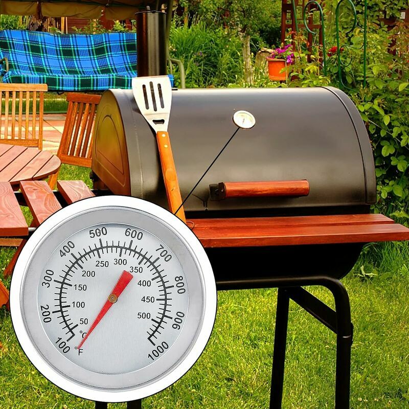 Thermomètre Barbecue Et Four En Acier Inox - Plage 100°F à 1000°F - Cadran 7,5 Cm - Pour Grill, Four à Pizza, Fumoir