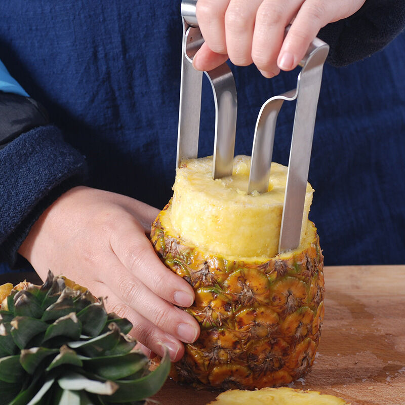 Coupe-ananas Dissolvant d'ananas Éplucheur acier inoxydable - Coupez  rapidement l'ananas et enlevez le noyau, lame plus épaisse, avec poignée  ergonomique, éplucheur pour appareils
