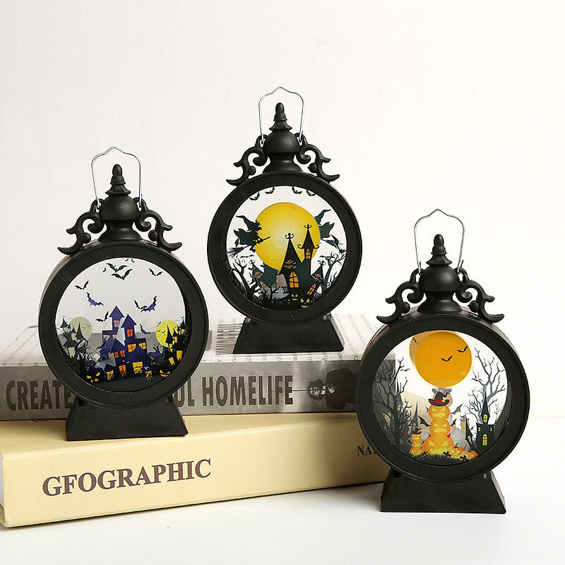 Lampe De Table Gothique Chapeau De Sorcière - Décoration Halloween Résine LED, Ambiance Enchanteresse, Pour Bureau Ou Intérieur