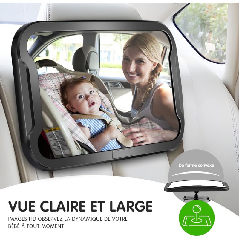 Rétroviseur Pour Poussette Et Vélo - Rotatif 360°, Réglable - Pince Ouverte - Compatible Avec La Plupart Des Modèles - 9