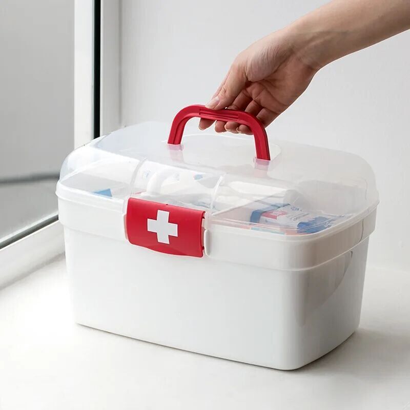 Mallette De Rangement 3 étages FWEEK – 33 Cm, Couvercle Transparent, Idéale Pharmacie, Bricolage, Couture - 5