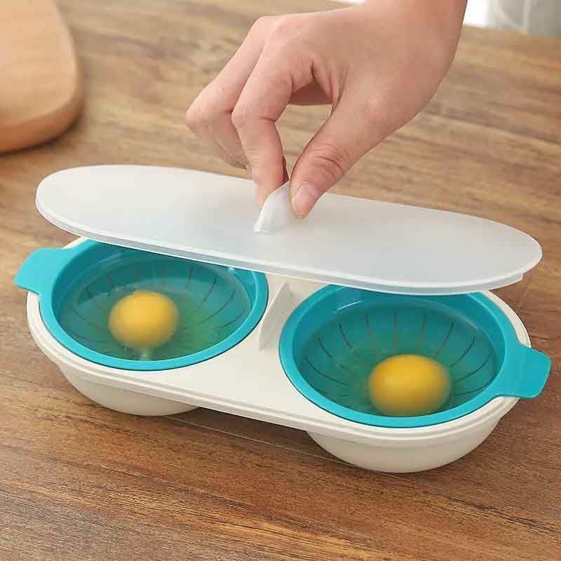 Pocheuses à œufs pour micro-ondes, moule à œufs, chaudière à œufs, pocheuse  à œufs, couvercles antiadhésifs, cuisson de qualité alimentaire, double