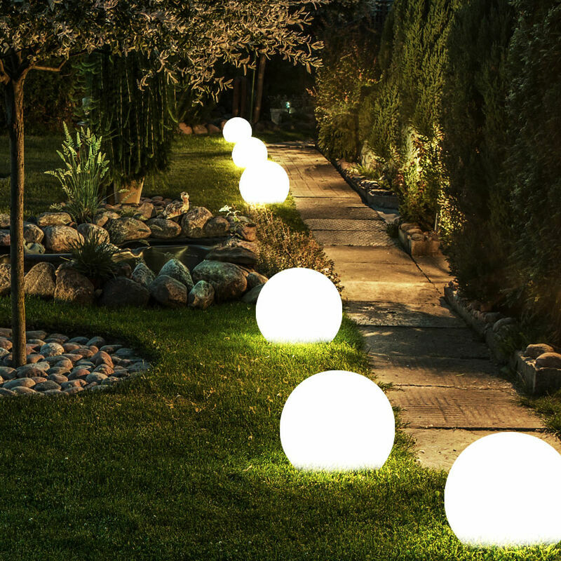 Pack] Set de 2 luminaires extérieurs solaires LED éclairage boule lumière  jardin terrasse blacon