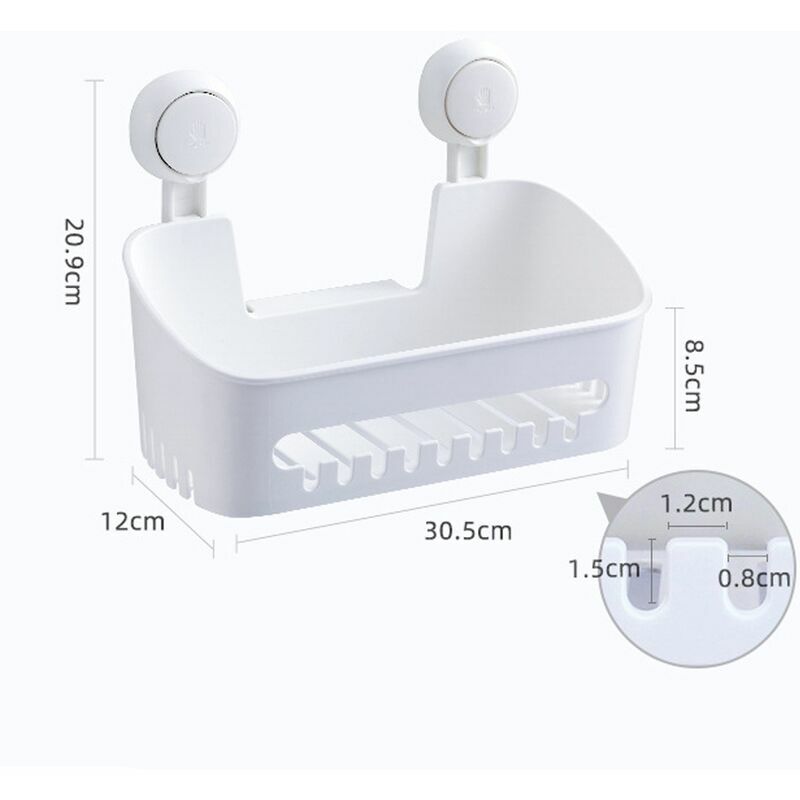 Panier De Douche Ventouse Acier Inoxydable - Sans Perçage, 10kg Charge | MaxHold