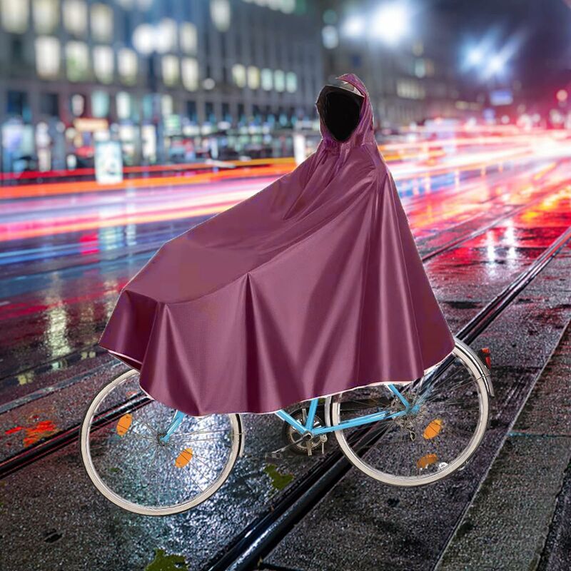 Cape De Pluie Imperméable Pour Vélo Et Véhicules électriques - Unisexe, Avec Capuche Ajustable - Rouge