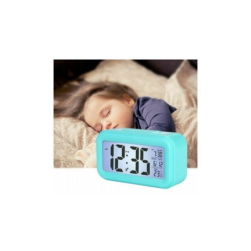Réveil Numérique Avec Température Et Snooze | Horloge Calendrier Multifonction Blanche Ou Noire