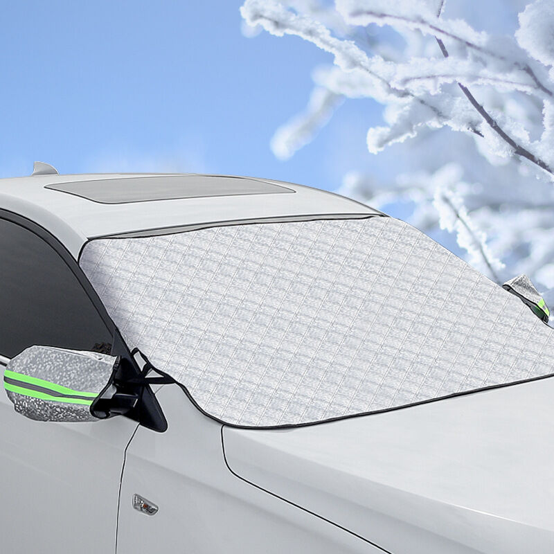  Housse de pare-brise de voiture - Fixation magnétique Pliable  Amovible Couverture contre la neige, l'EIS, le gel, la poussière, le soleil