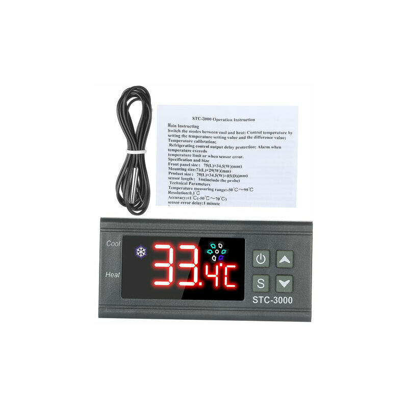 Régulateur De Température Numérique TPM-900 220V | Capteur -40°C à +110°C, Précision ±1°C - Pour Serre, Aquarium Ou Chauffage