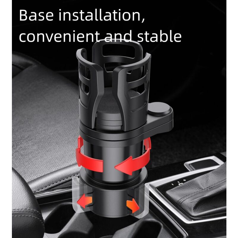 Expanseur Porte-Gobelet Voiture - Double Emplacement Réglable Pour Bouteilles 0,4L à 1,5L Et Téléphone - 7