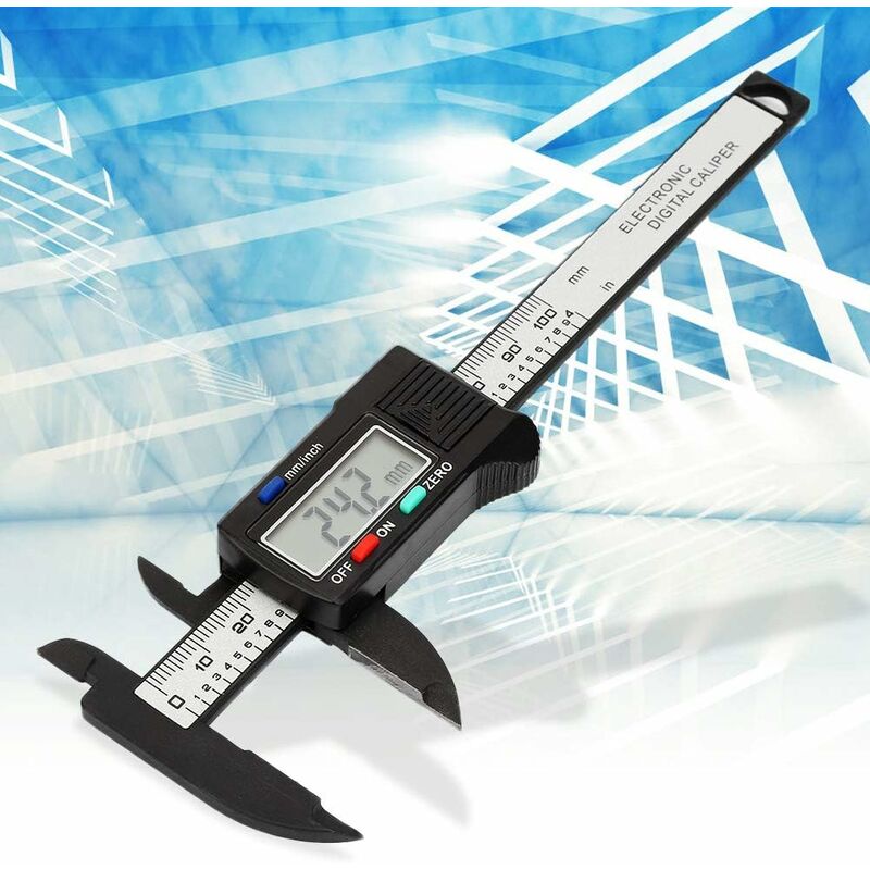 Pied à Coulisse Numérique 100mm - Acier Inoxydable, écran LCD, Mesure Intérieure/extérieure/profondeur