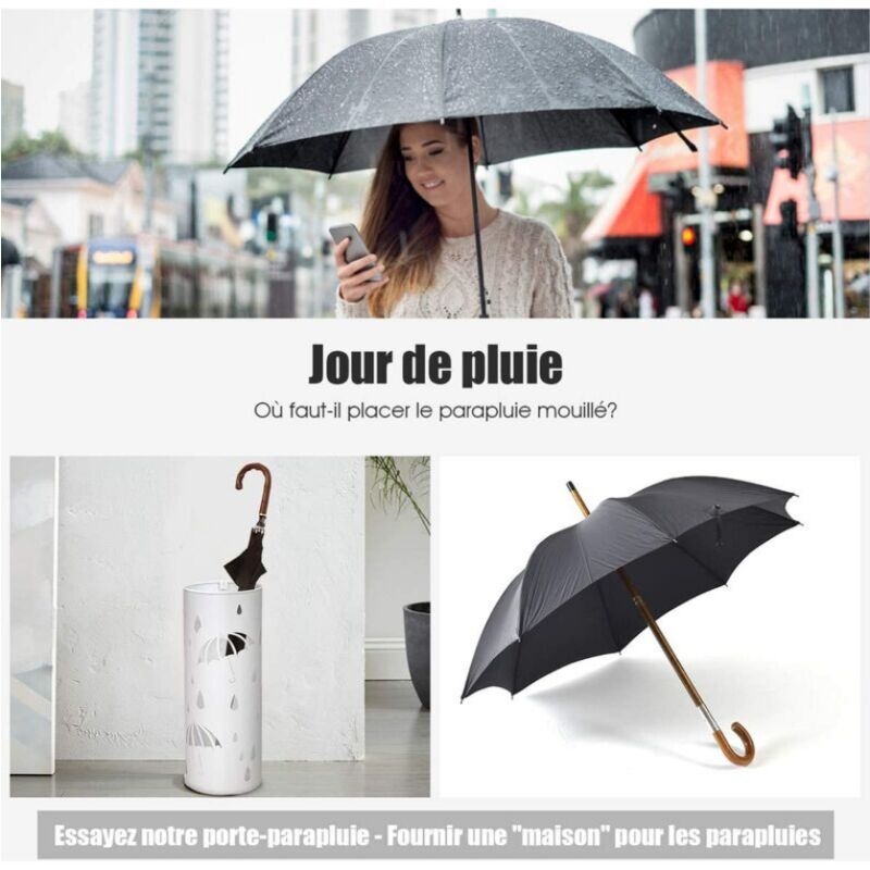 Porte-parapluie Transparent En PET - Diamètre 15 Cm, Hauteur 39,5 Cm - Étanche Et Design Moderne - Pour Entrée Ou Bureau