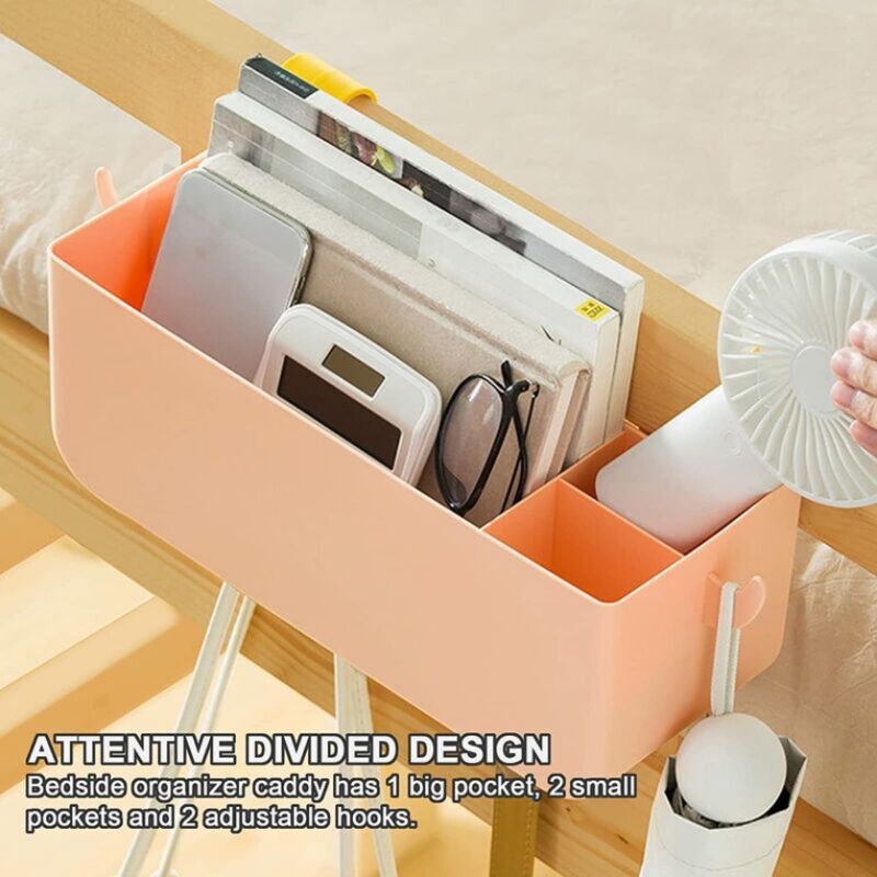 Whchiy Panier De Rangement Multifonction à Suspendre Pour Têtes De Lit, Lits Superposés, Hôpitaux, Dortoirs, Blanc, With Pocket