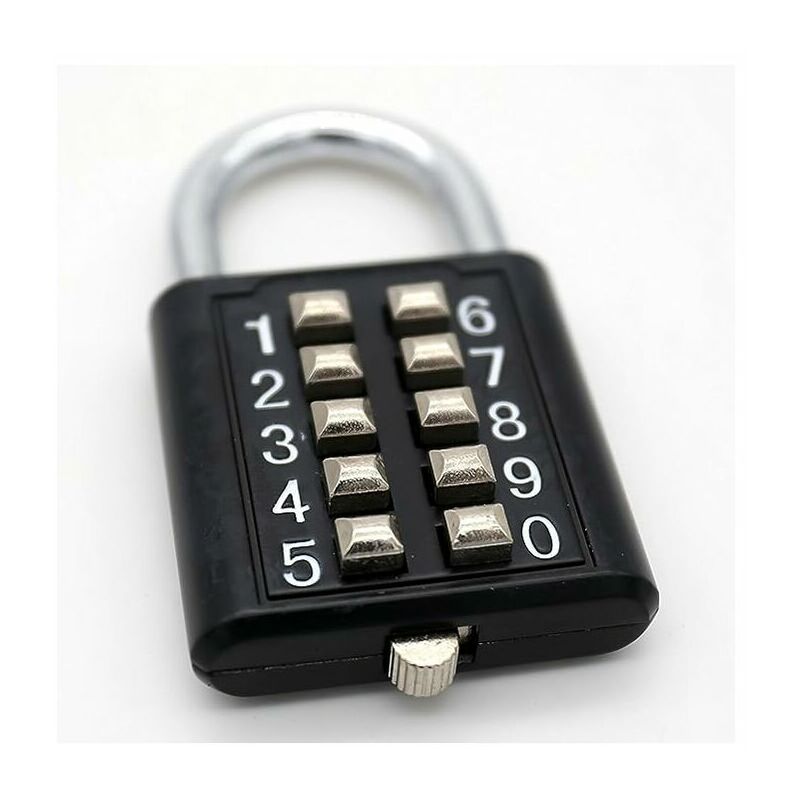 Cadenas à Combinaison 5 Chiffres - Serrure Métal Étanche Anti-Vol Noir