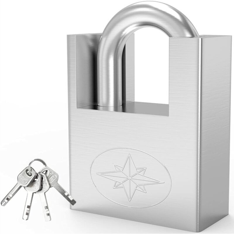 Cadenas Étanche Extérieur Porte Utilitaire Portail 60 mm - inclus 2 clefs